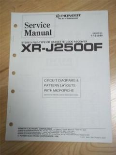 Pioneer Service Manual~XR J2500F CD Cassette Receiver~Original~Repair 