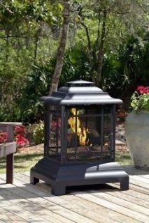 Fire Sense Rectangle Pagoda Outdoor Garden Patio Fireplace 2679
