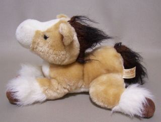   Pony Horse Plush Black & Brown Fuzzy Mane & Tail 10 Stuffed Animal