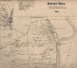 rocky hill ct 1869 map with homeowners names shown time