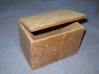 Old VTG Hand Made Wood Box Original hardware small painted hide away