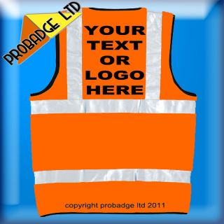 personalised orange hi viz high vis vest waistcoat suppliers to