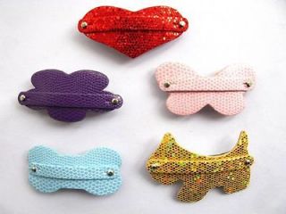   10pcs mixed color &style bar shape dog /pet hair clips can through 8mm
