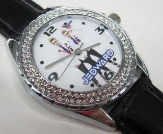 118 Diamond Crystal Leather Watch   Jedward Victory #2