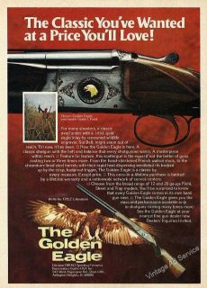 1976 Golden Eagle over under Grade 1, Field Shotgun Nice Gun Ad