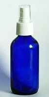 new 4 oz cobalt blue boston round glass spray bottle