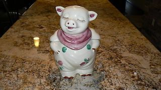 shawnee pottery apple smiley pig cookie jar rare find time