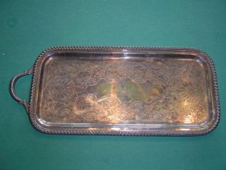 epca poole silver co 3211 silver serving tray etched time