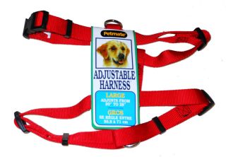 Petmate Adjustable Nylon Dog Harness 3/4 X 20 28 Large Red NEW