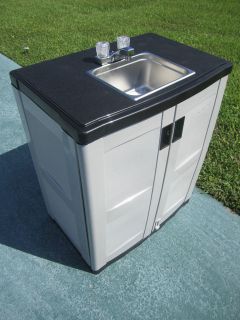 self contained portable hand wash sink hot water time left