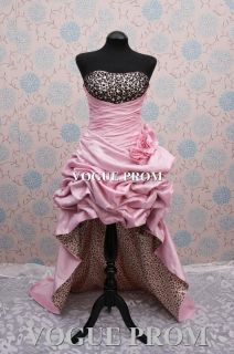 11069 baby pink leopard print lining Prom dress school party ball gown 