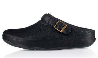 fitflop gogh black leather clog for men