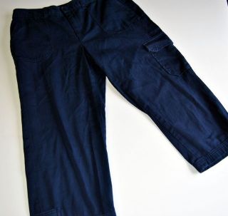 Ralph Lauren CHAPS Capri Pants Navy Blue Size 8 Capris Cropped
