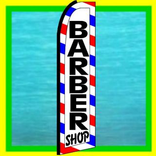 BARBER SHOP SWOOPER FLAG Advertising Sign Feather Swooper Bow Banner