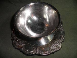 Rare Vintage EPCA Silverplate Poole Silver Co. Bowl on plate