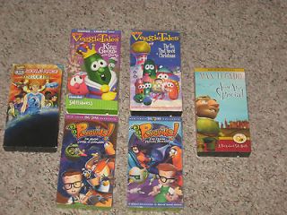 LOT of Christian VHS tapes   Veggie Tales, 3 2 1 Penguins, Max Lucado