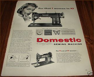 1954 domestic imperial sewing machine ad w de luxe time left $ 10 99 