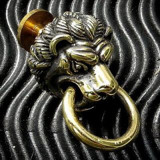 Tribal Lion of Judah Wallet Chain Connector, Concho,Brass Door Knocker 