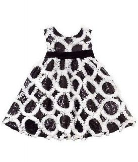 New Girls Rare Editions 4T Black White Sequins Dress Christmas Holiday 