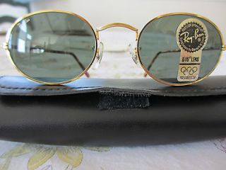   ray ban highland 50 g15 gold tortoise oval aviator sunglasses w case