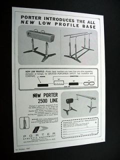 Porter Athletic Equipment Gymnastic Horse Bar Beams 1967 print Ad 