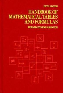   Tables and Formulas by Richard S. Burington 1973, Hardcover