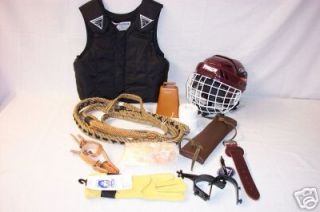 Adult Bull riding equipment rodeo vest,helmet,Rope,glove,spurs,straps 
