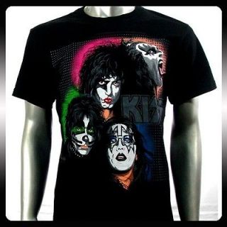 Kiss Hard Rock n Roll Music Band Men Retro T shirt Sz M Ki18