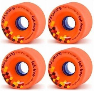 orangatang longboard wheels fat free 65mm 80a orange time left