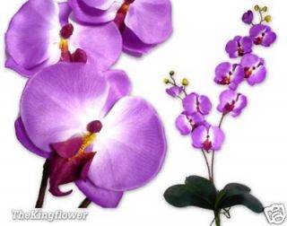 28” Purple Artificial Phalaenopsis phal Orchid Silk Flower Stem 
