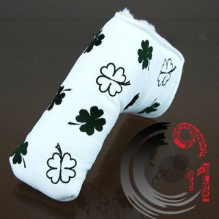 C911 Clover White x Green Putter Cover Headcover fits Scotty Cameron 