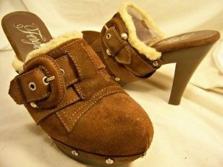 womens shoes new fergie kikapu brown suede heels 8 5