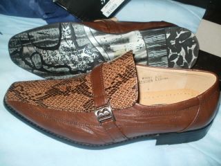 NIB Brown Italian Style SIMONE Dress Shoes Slip On Loafers Size 6.5m 