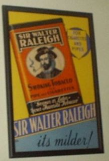 sir walter raleigh cigarette ad framed  39