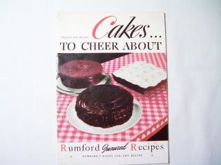 Vintage Cakes Rumford Baking Powder Cakes Cookbook 1945 Booklet 25 