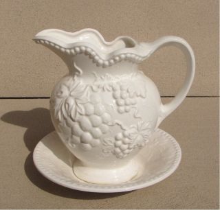 Rubens Original Small Pitcher & Basin White 6 3/4 in. tall Great 