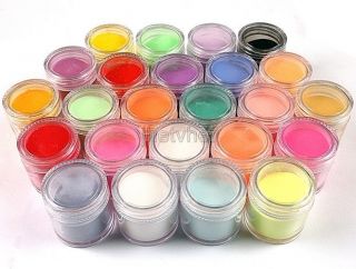 24 Colors Metal Shiny Glitter Set Acrylic UV Powder Dust Stamp Nail 