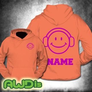 smiley with headphones make your own custom hoody more options