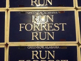 RUN FORREST RUN LICENSE PLATE Forrest Gump Movie Blue License Plate 