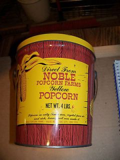 vintage noble popcorn tin sac city iowa with wire handle