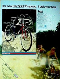 1972  Roebuck New Free Spirt 10 Speed Boys Bicycles~Bike Toy 