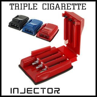 Triple Tube Cigarette Injector Roller Rolling Tobacco Maker Filling 