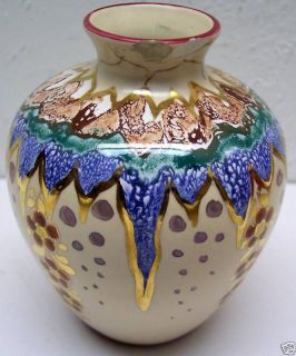 vintage gouda regina holland rare art pottery vase hand one