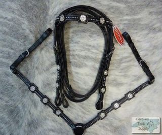   Silver Studs Bridle, Breastcollar & Reins Set NEW TACK