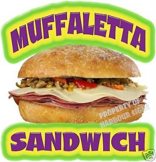 Muffaletta Sandwich Decal 14 Concession Restaurant Food Truck Vinyl 