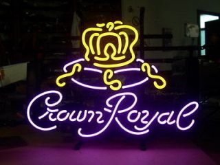 new crown royal whiskey real neon light beer bar pub