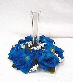 candle rings lot blue royal cornflower silk wedding flowers