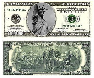 50 New One Million Dollar Bills   Looks Like Real USA Money, Great Fun 