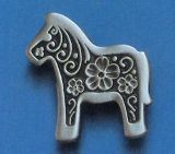 swedish dala horse pewter pin brooch tennesmed 1603 time left