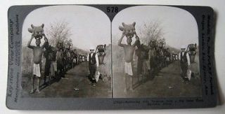   Returning with Trophies from Big Game Hunt Rhodesia AFRICA Stereoview